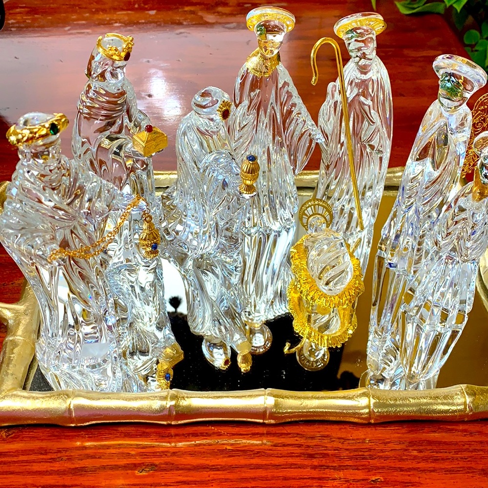 COPY - Gorham crystal nativity set.